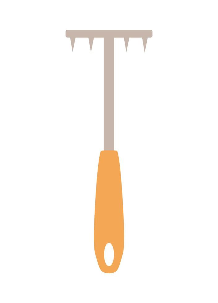 Hoe garden tool, vector illustration doodle style gardening tools.