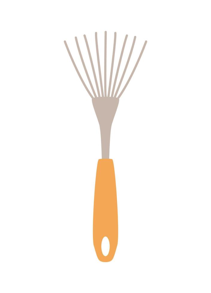 Rake garden tool, vector illustration doodle style gardening tools.