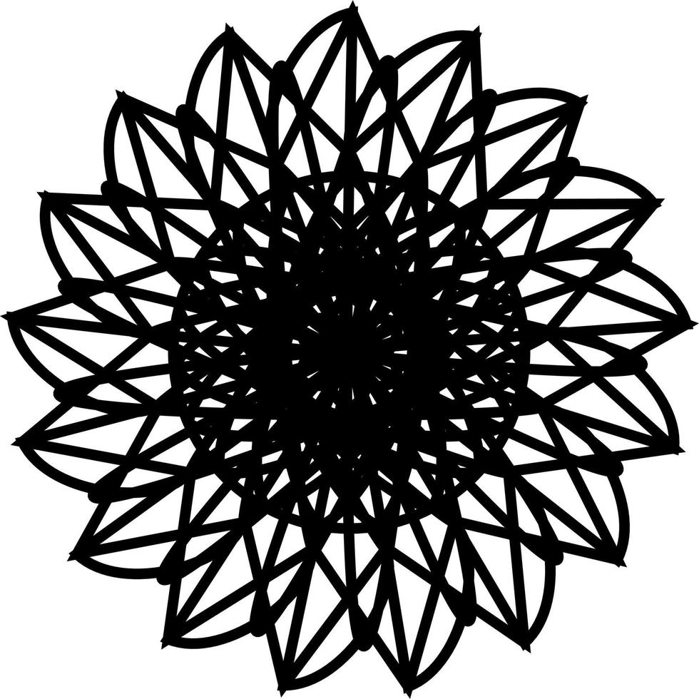 abstract black and white geometric mandala vector