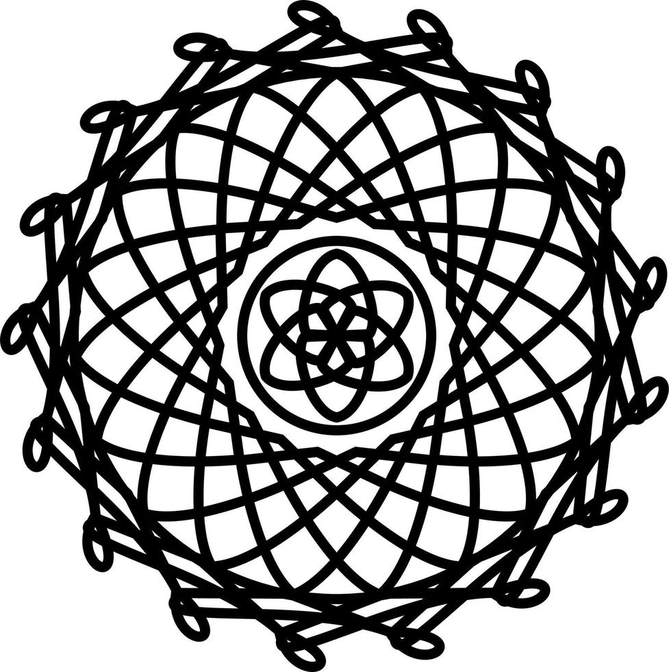 abstract black and white geometric mandala vector