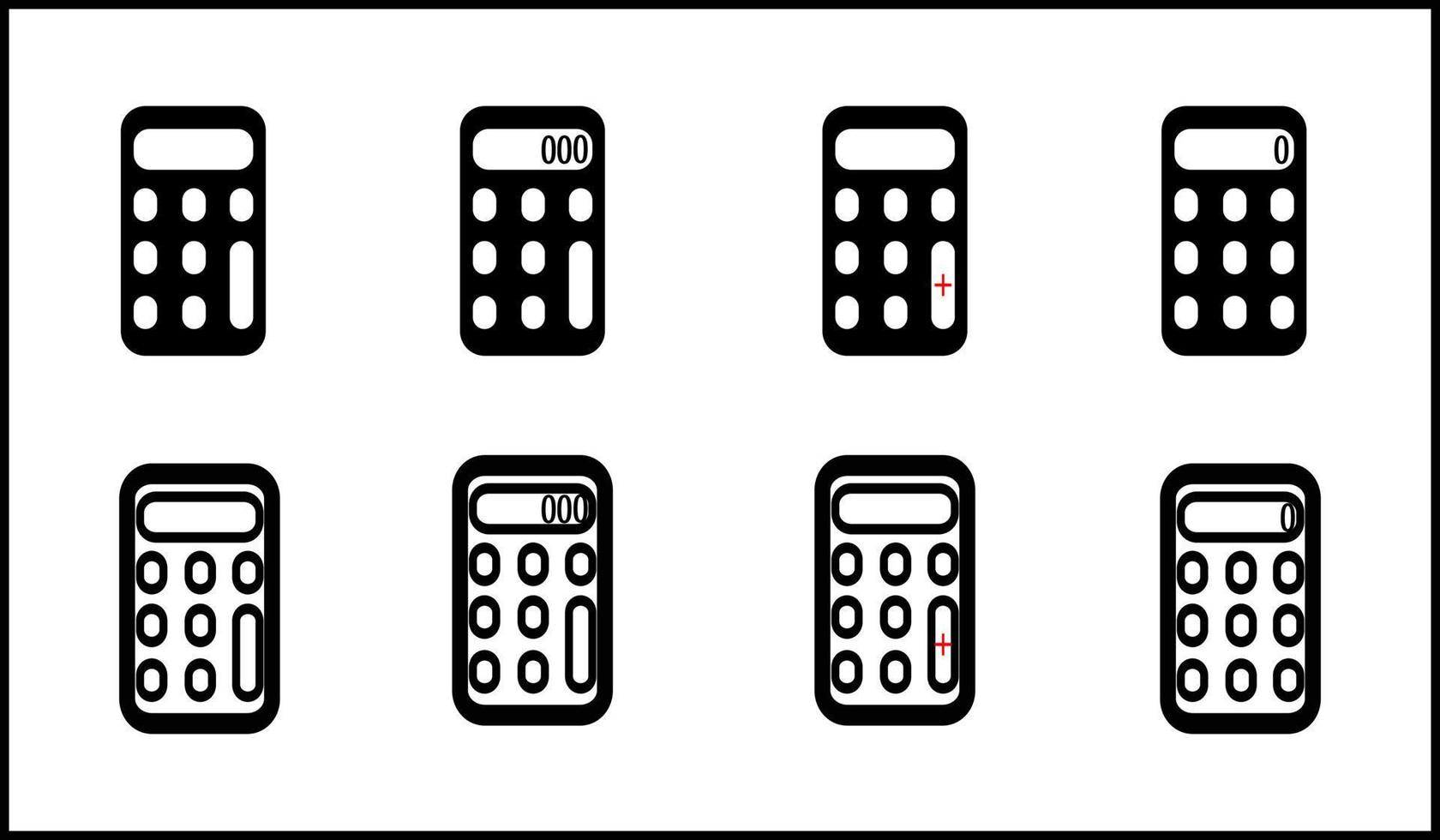 set of calculator icon isolated white background vector