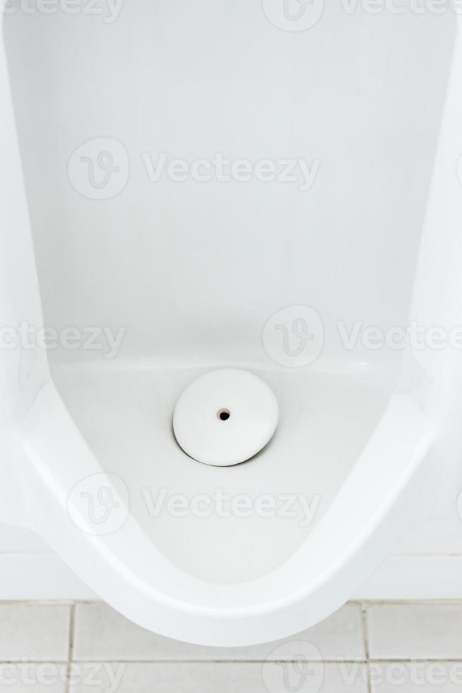 Closeup of dirty white urinals photo