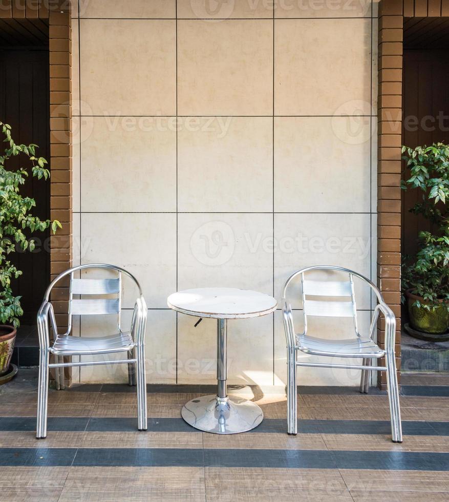 Metal chair set photo