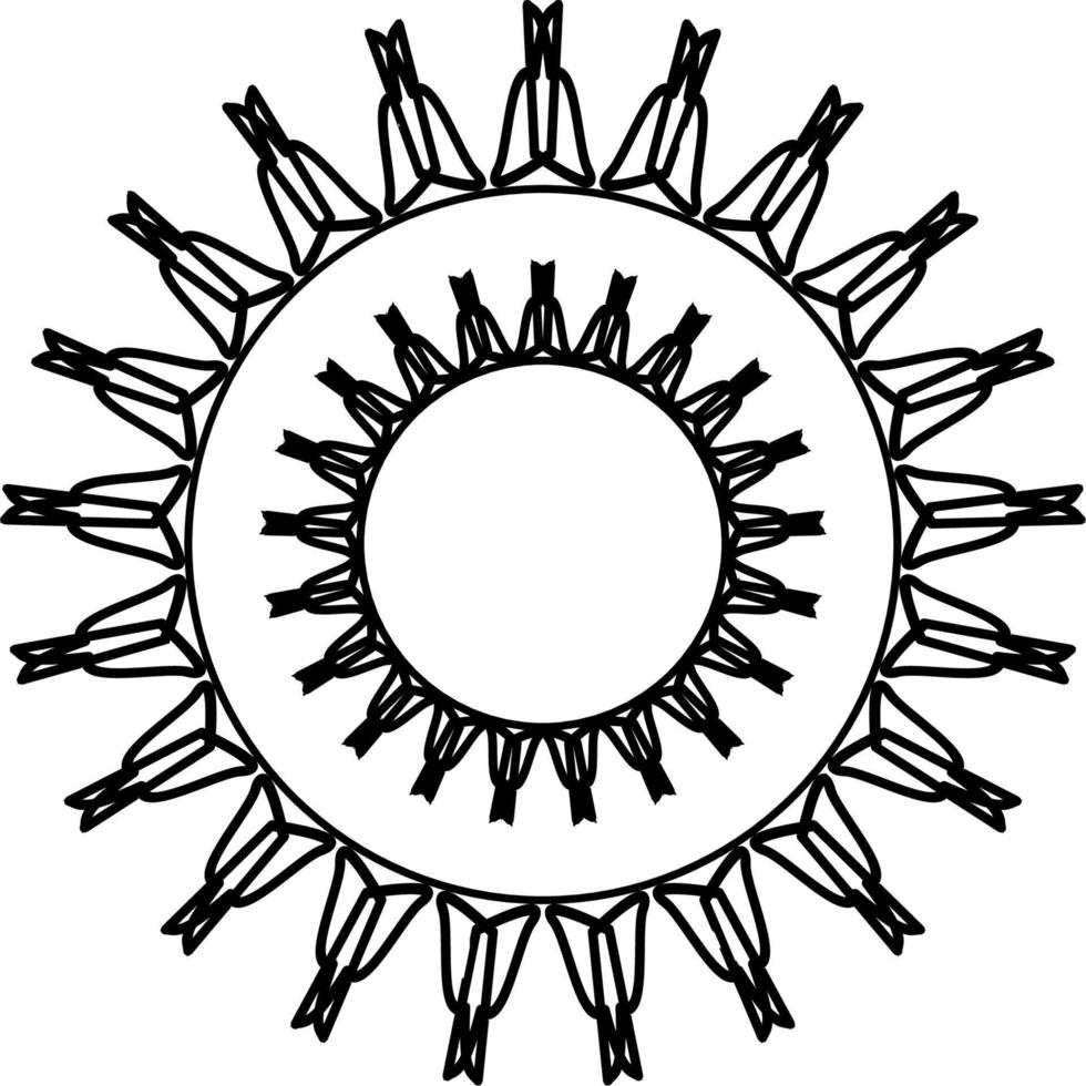 mandala black and white pattern vector