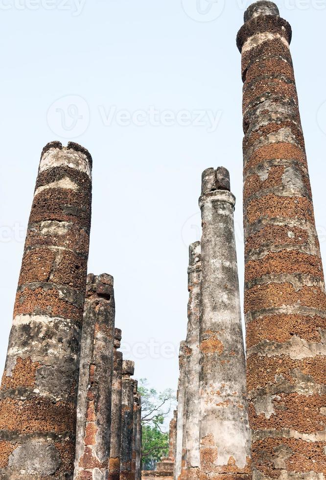 Ancient pillar of the Thai church photo