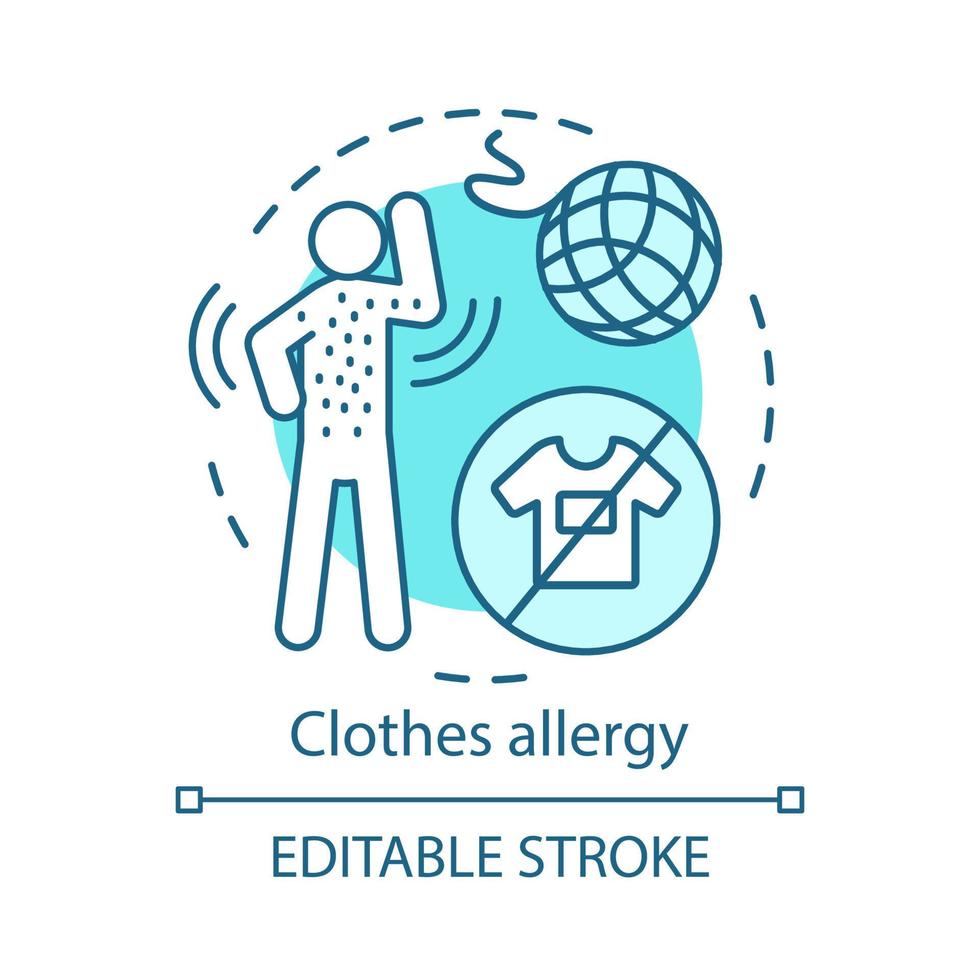 Clothes allergy concept icon. Textile contact dermatitis idea thin line