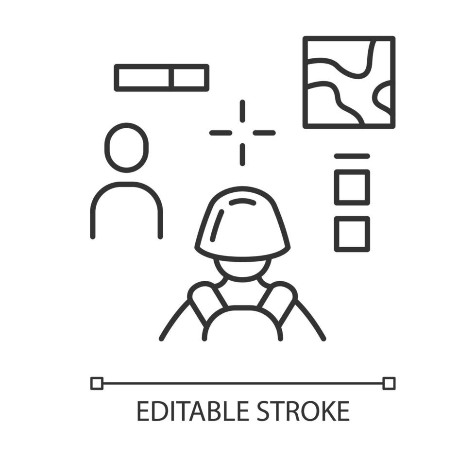 3d shooter linear icon. Online multiplayer. Cybersport, esport competition, mission. Computer game interface. Thin line illustration. Contour symbol. Vector isolated outline drawing. Editable stroke