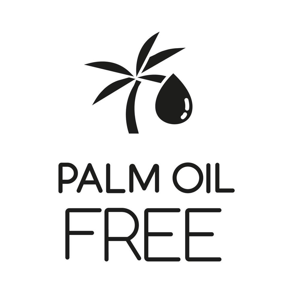 Palm oil free glyph icon. Organic food without saturated fats. Product free ingredient. Nutritious dietary, healthy eating habits. Silhouette symbol. Negative space. Vector isolated illustration