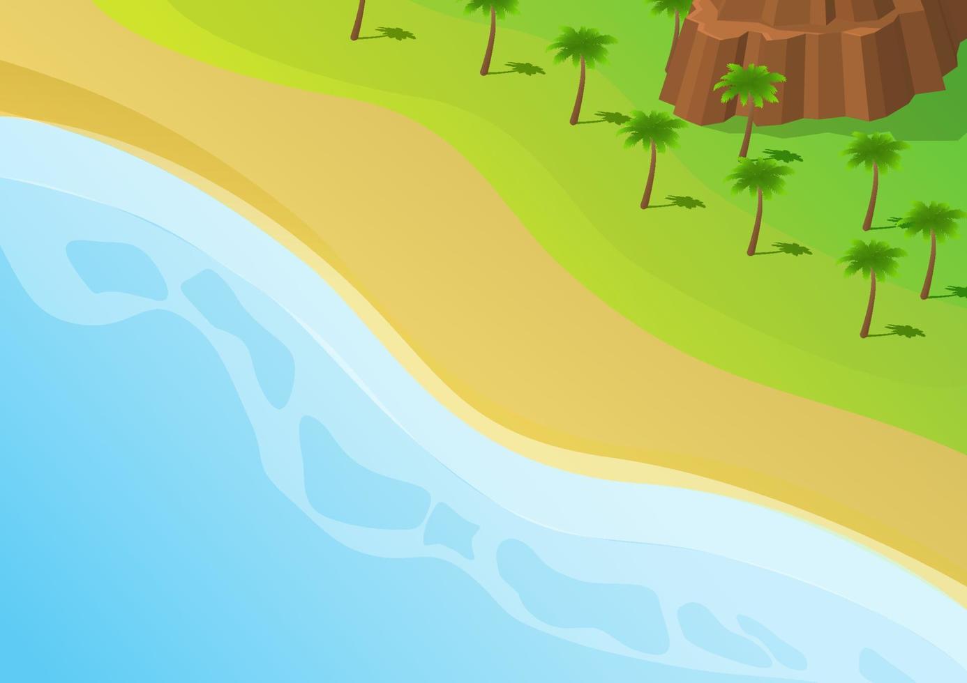 Isometric tropical sandy beach vector