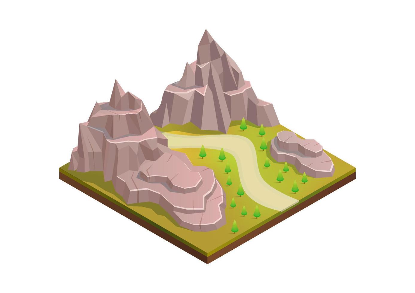 isometric beautiful mountain vector