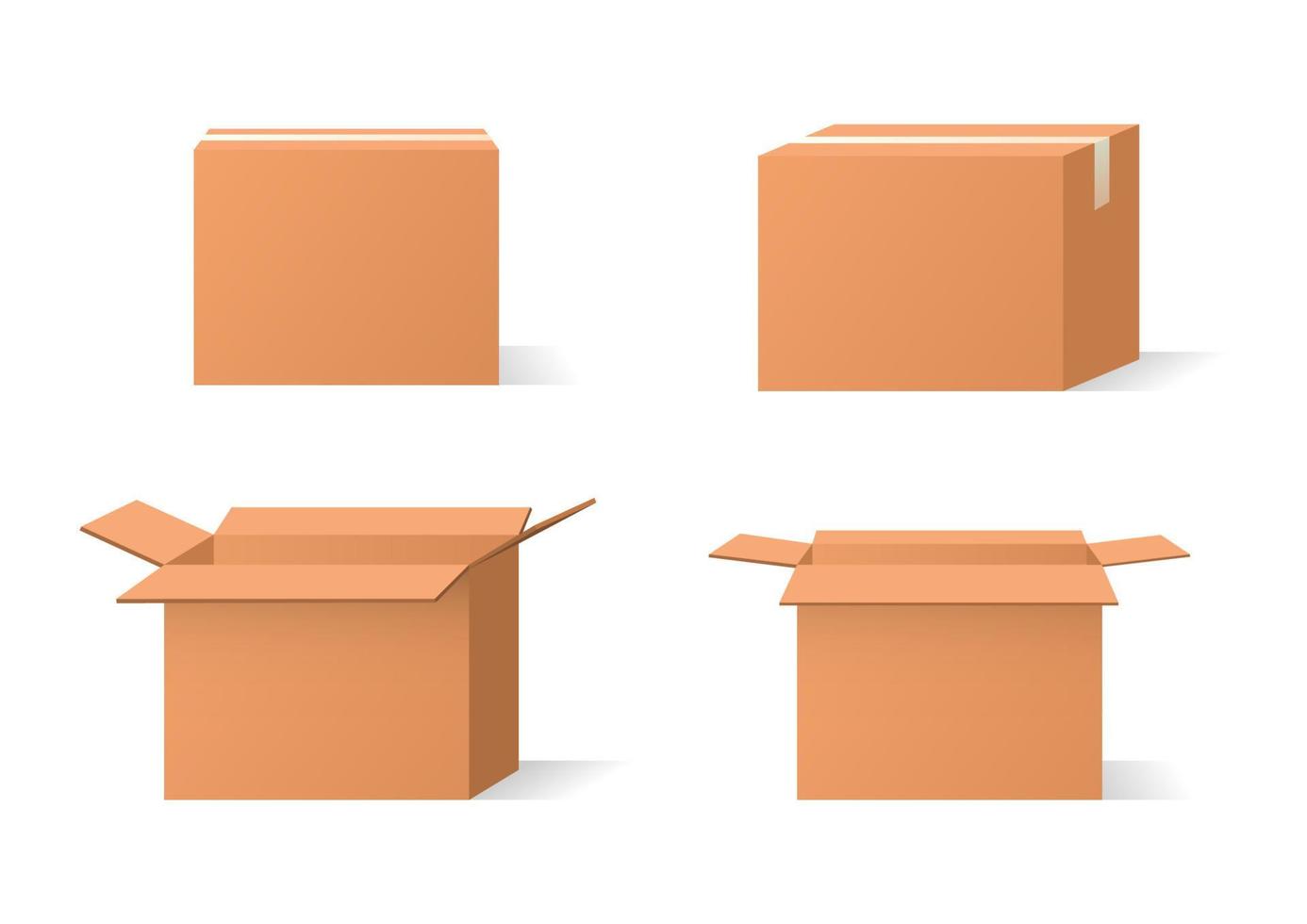 juego de cajas de carton vector