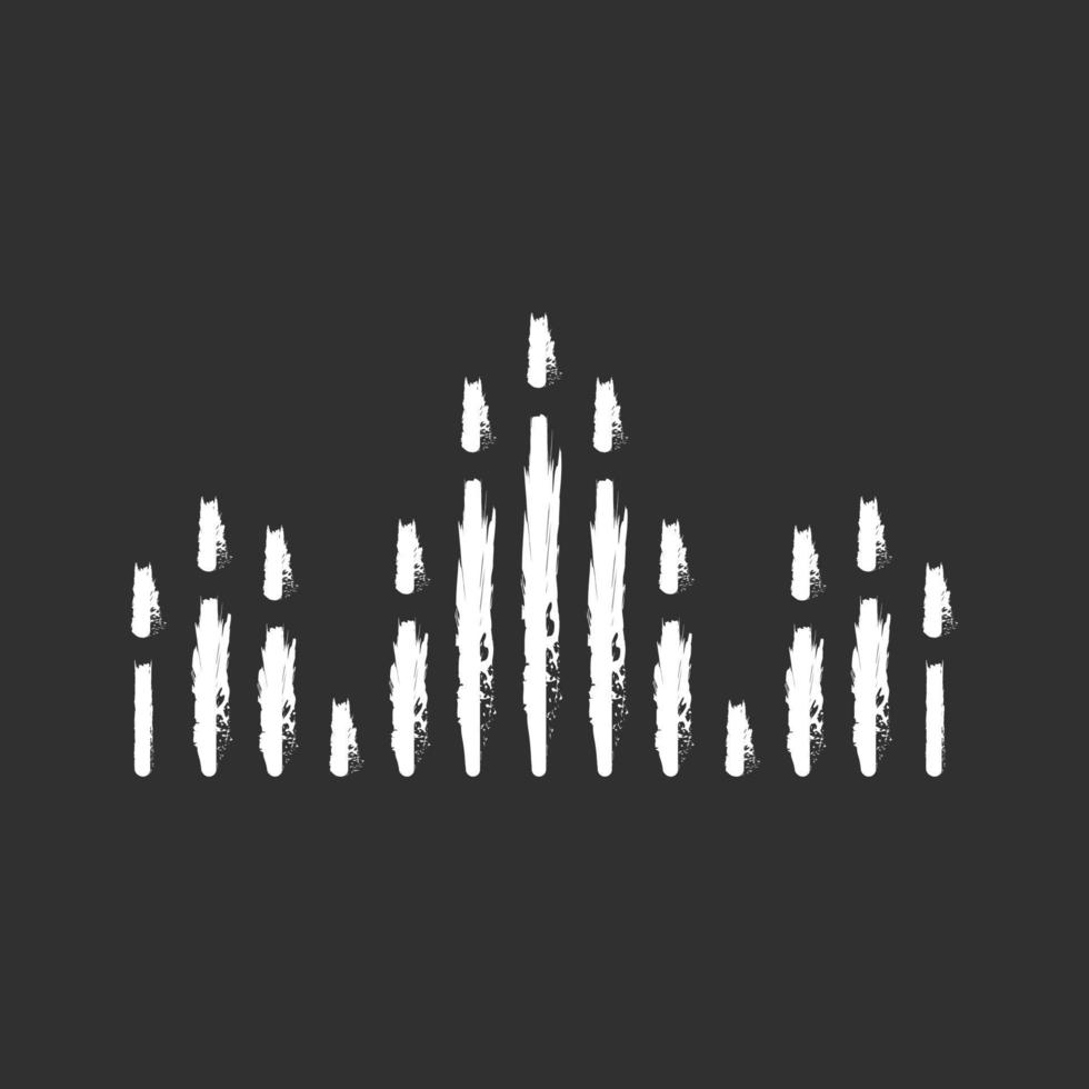 DJ soundwave chalk icon. Audio, sound wave. Music rhythm. Disco, party logotype modern design. Sound volume, equalizer. Soundtrack playing frequency. Isolated vector chalkboard illustration