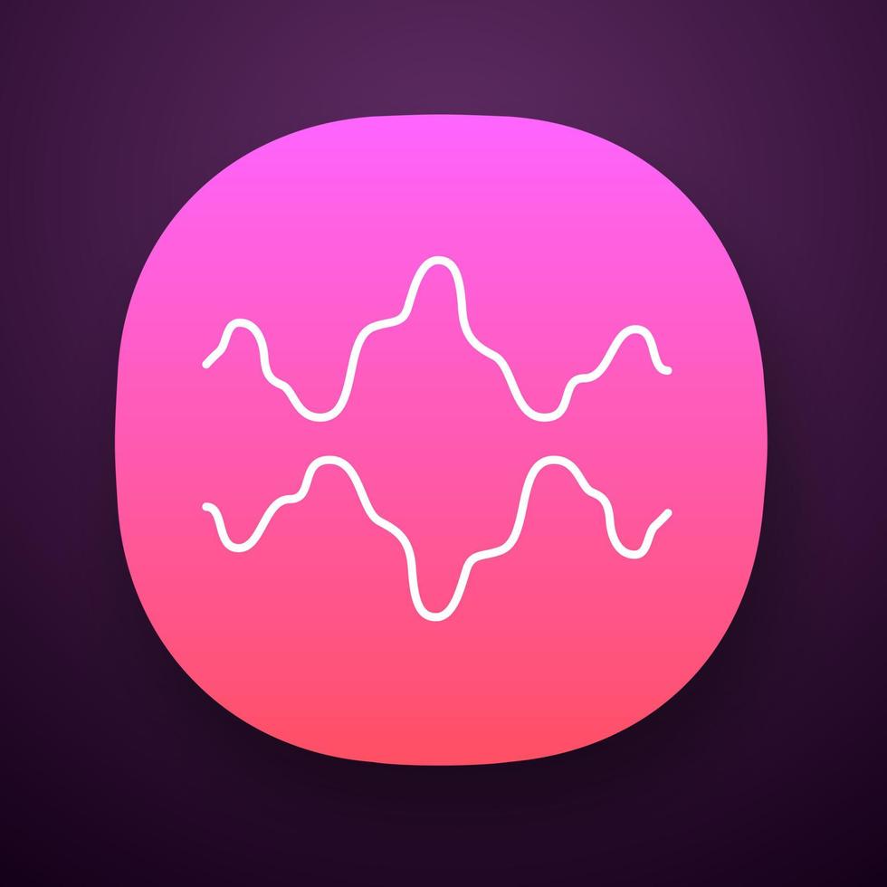 Abstract fluid waveforms app icon. Music rhythm, digital soundwave, frequency curves. Asymmetrical wavy lines. UI UX user interface. Web or mobile application. Vector isolated illustration