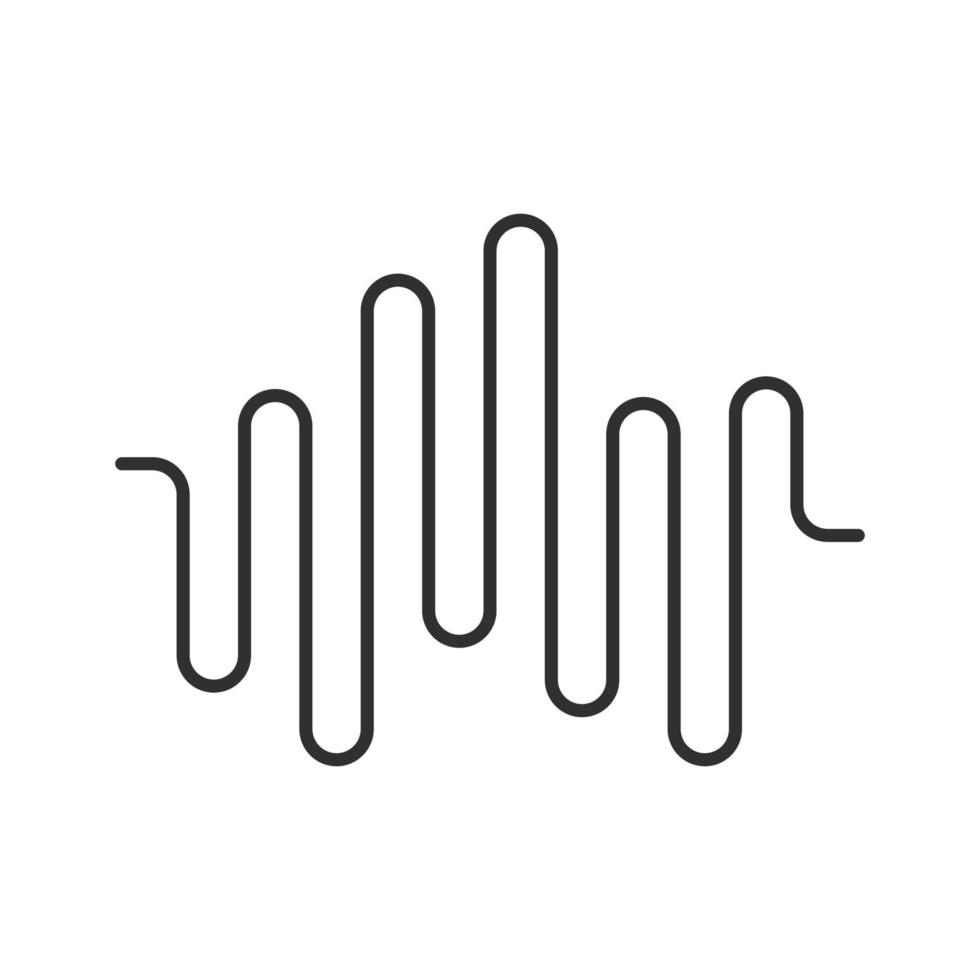 Music rhythm wave glyph icon. Silhouette symbol. Disco party, dj soundtrack playing. Sound wave. Audio volume, equalizer level. Digital soundwave. Negative space. Vector isolated illustration