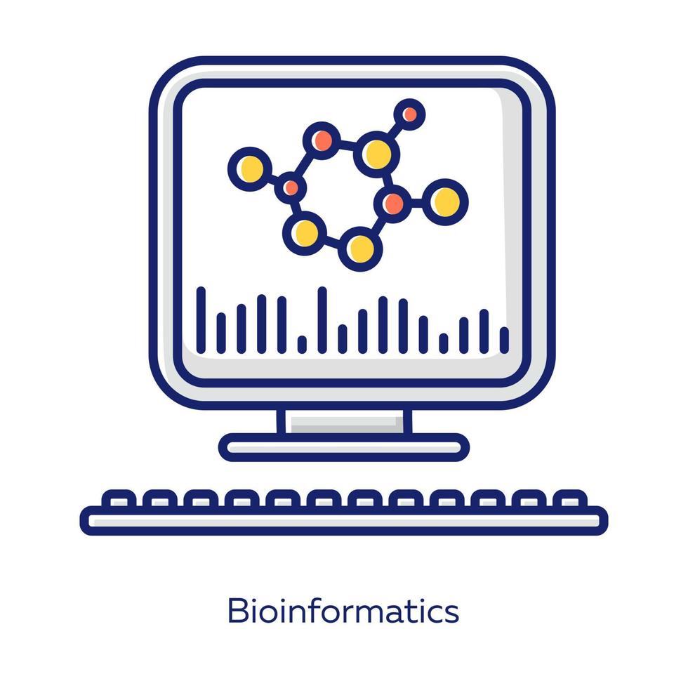 Bioinformatics white color icon Human genome research Biochemical