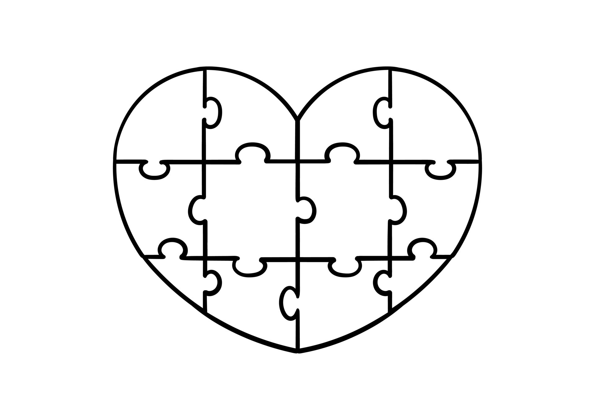 hand drawn heart shaped puzzle 7962994 Vector Art at Vecteezy