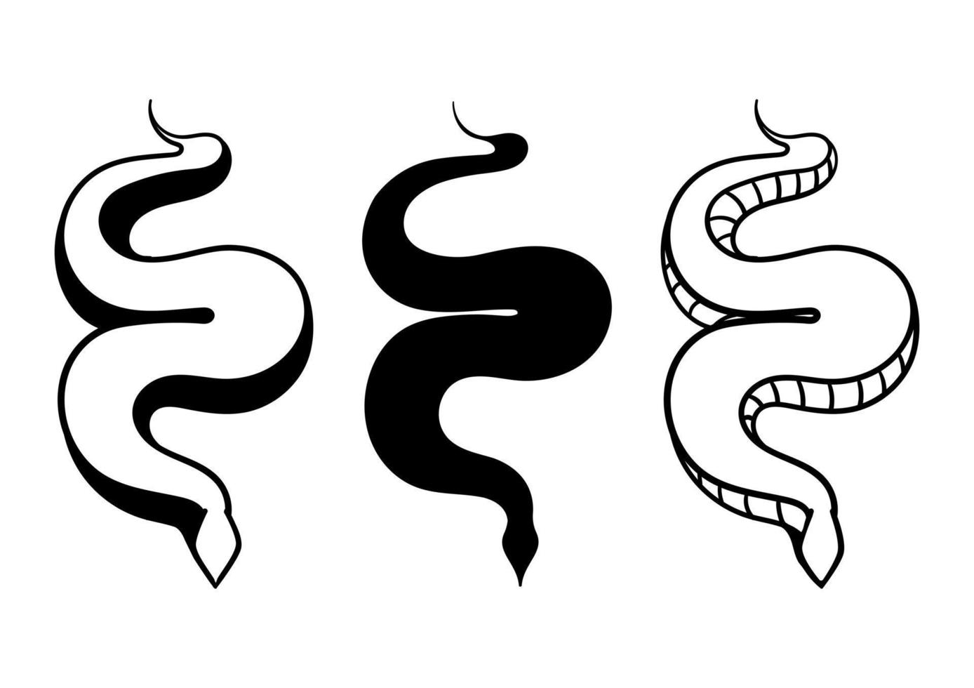 una colección de ilustraciones de serpientes vector