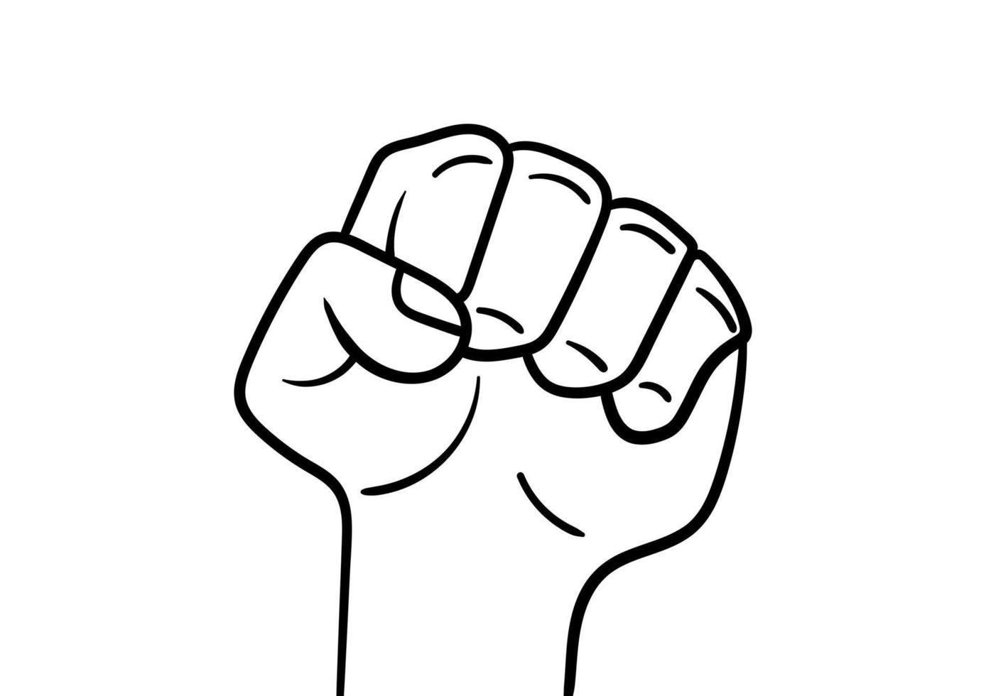 hand drawn illustration of a clenched fist vector