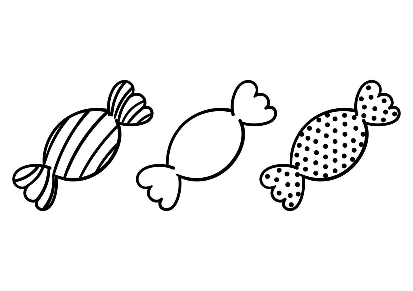 hand drawn collection of candy vector