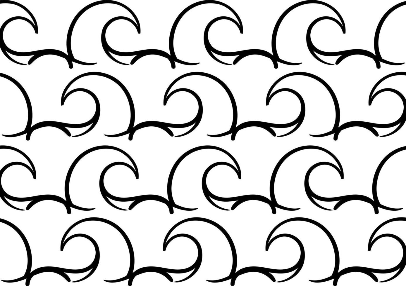 wave hand drawn background vector