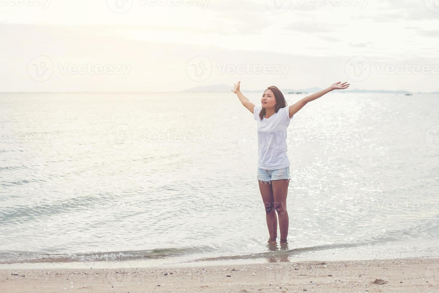 Woman at beach photo