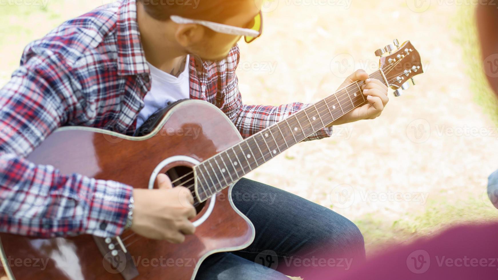 Playing perfect riff. photo