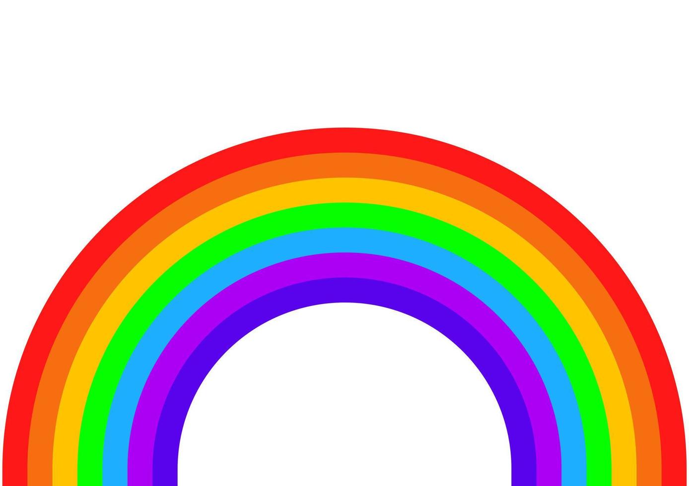 ilustración de un arco iris en colores brillantes vector