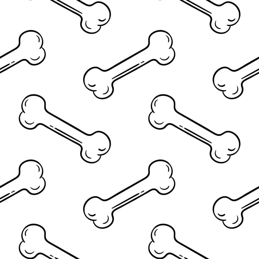 hand drawn seamless pattern of bones 2 vector
