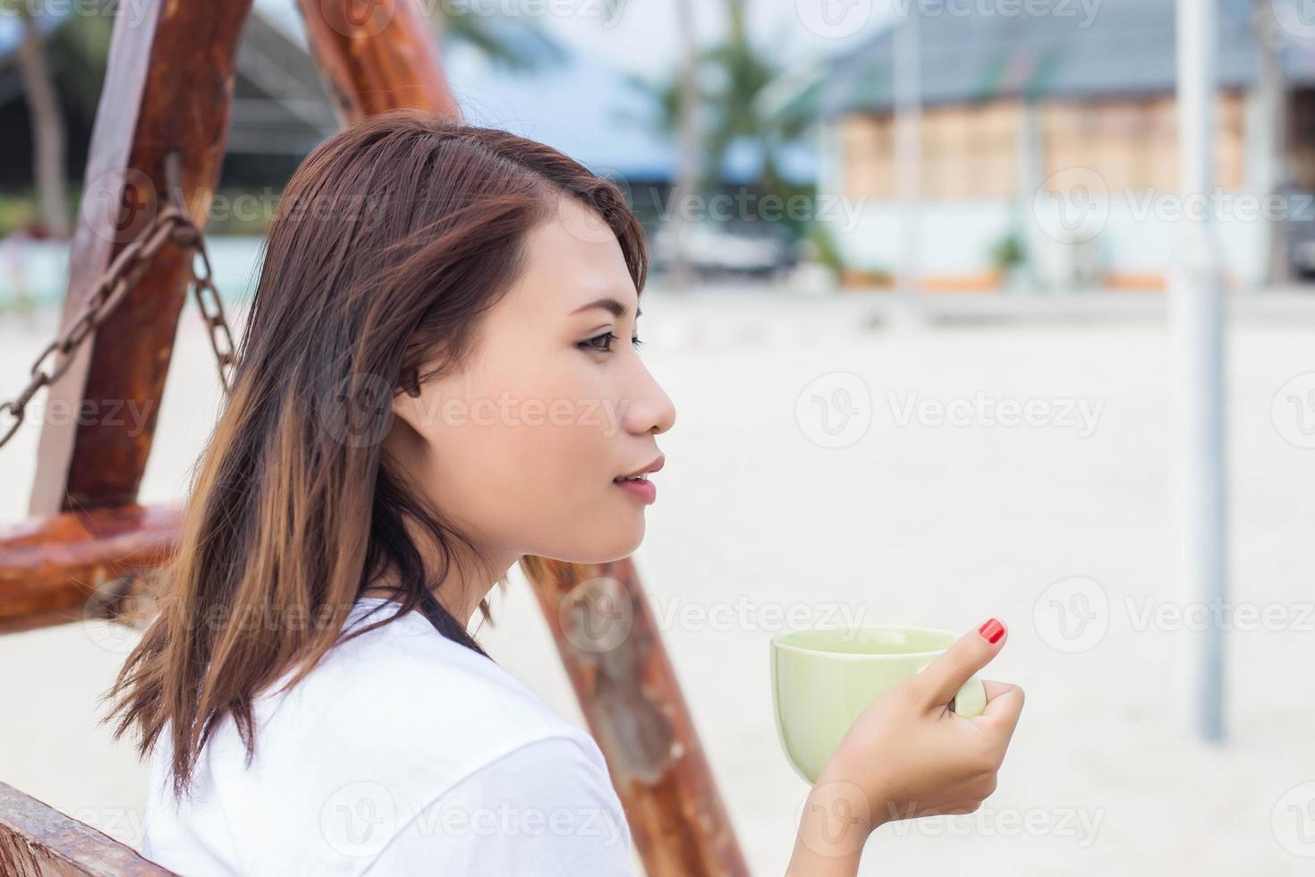Enjoying the coffee aroma photo