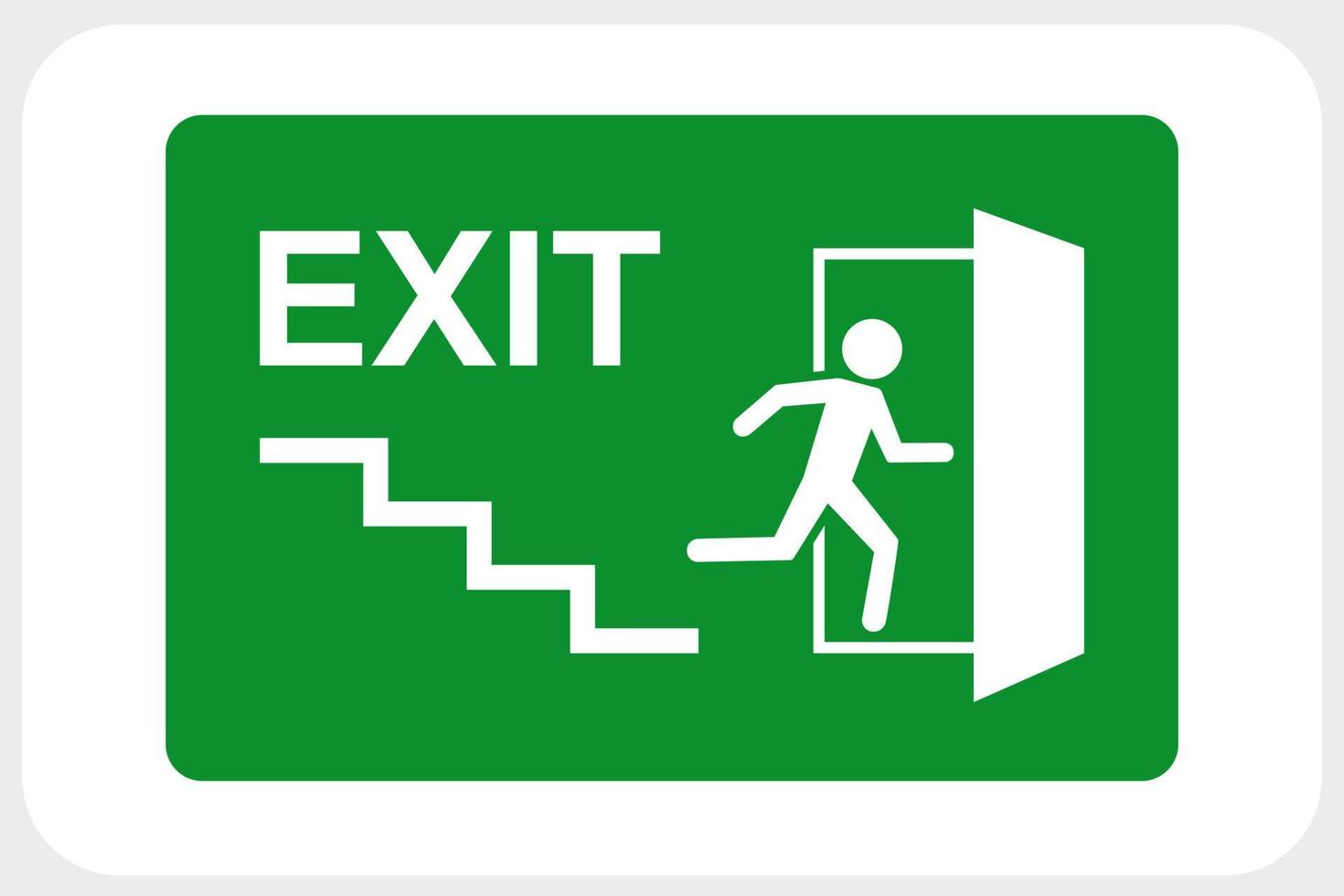 ladder exit sign Upstairs and downstairs for emergencies. icon man is