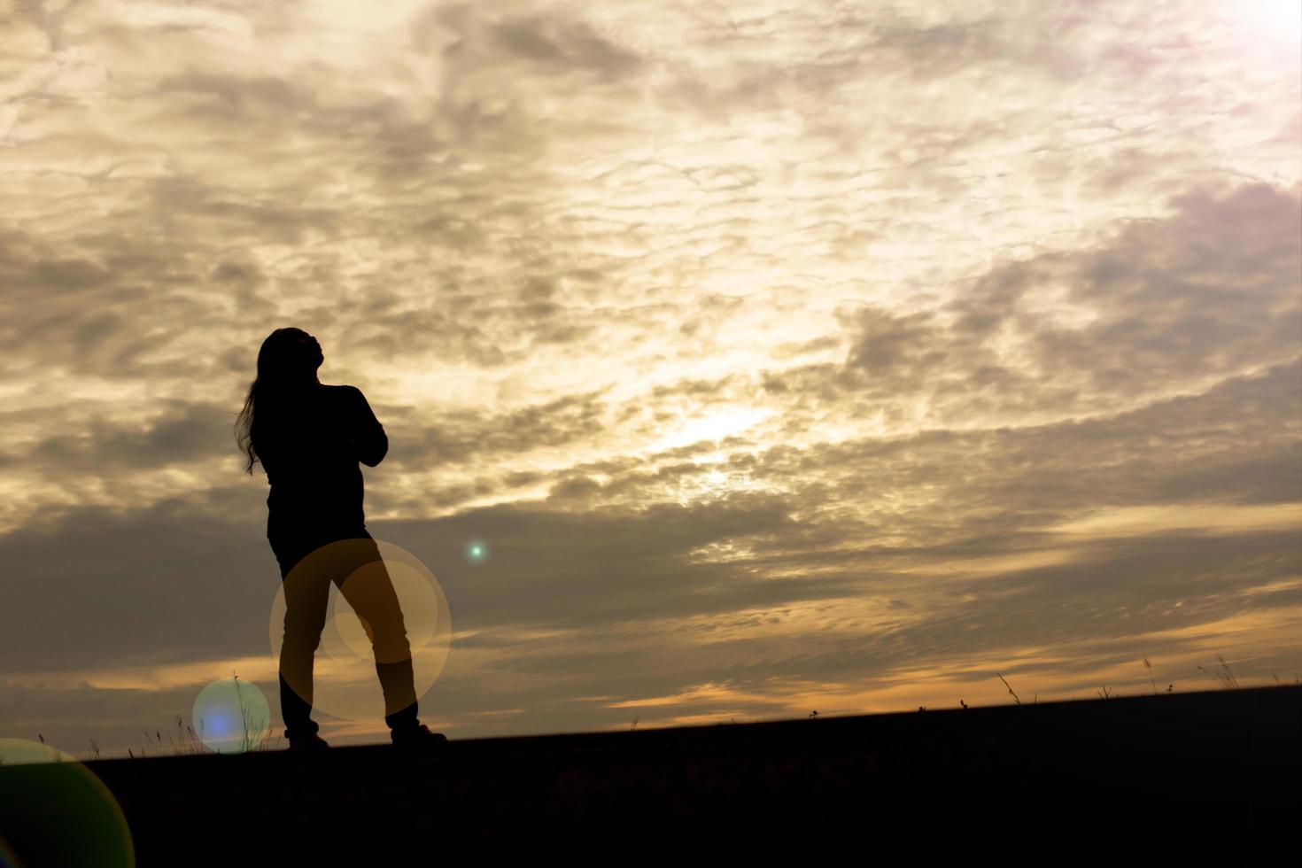 Man in the sunset photo