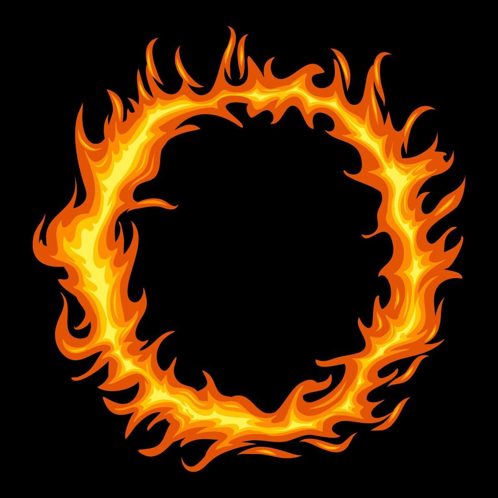 Flames element vector illustration for frame, border, layout. Vector eps 10. Fire elements and ornaments. Rock style design.