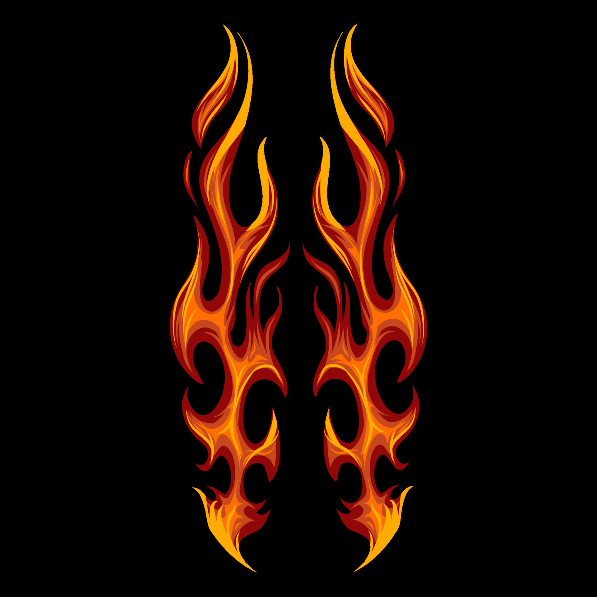 Black vector fire flame design element vector illustration © blumer1979  (#7789681)