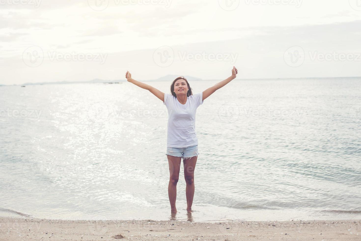 Woman at beach photo