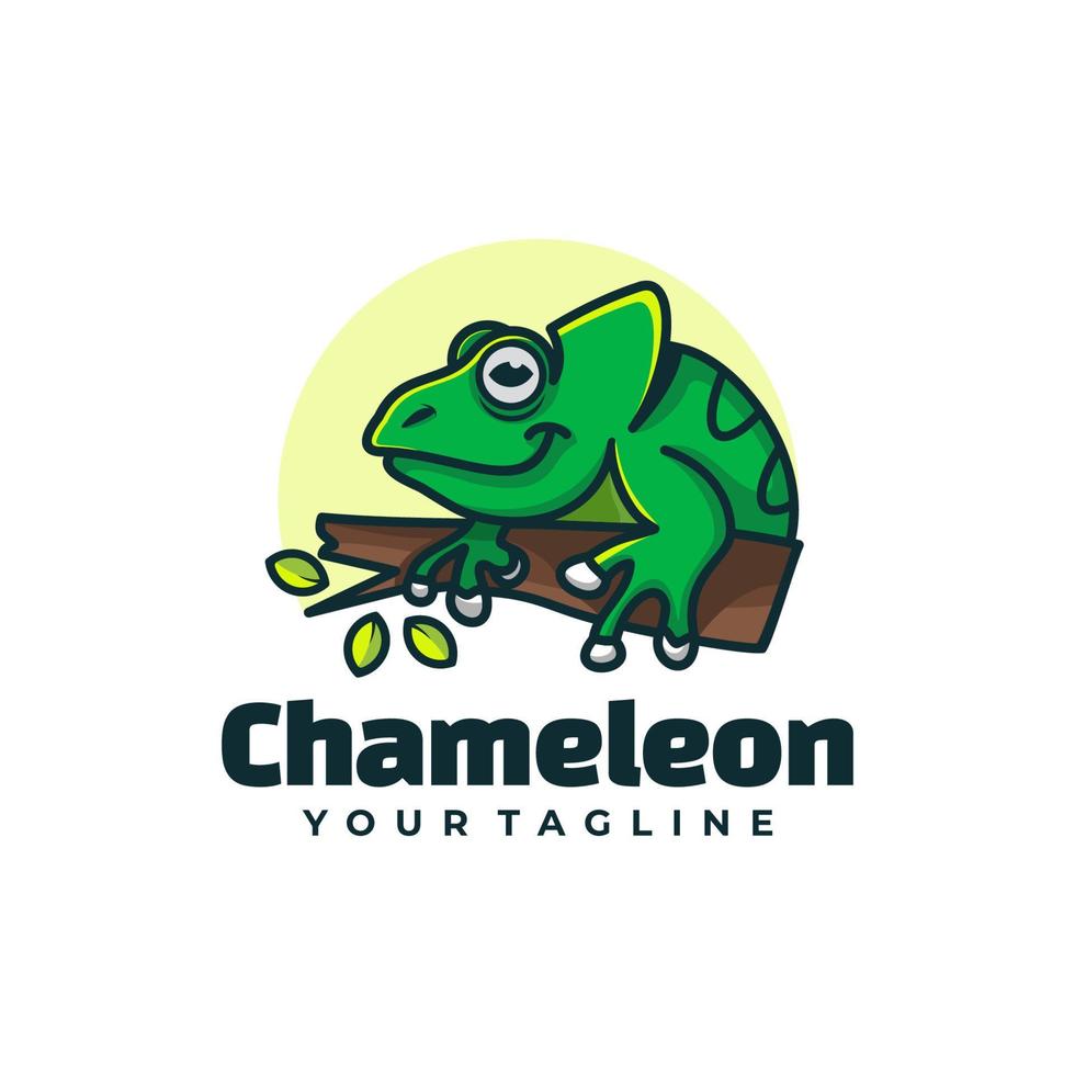 ilustración del logotipo vectorial camaleón estilo mascota simple. vector