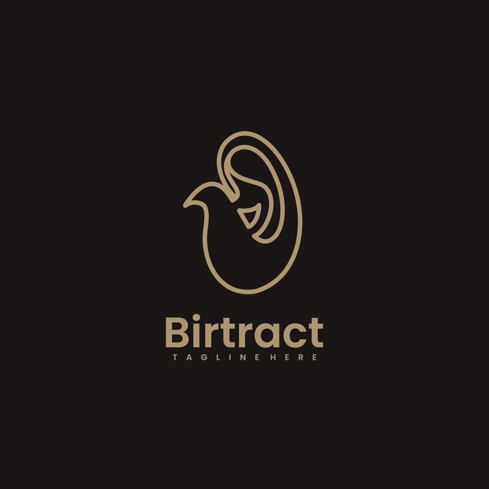 Vector Logo Illustration Bird Abstract Line Art Style.