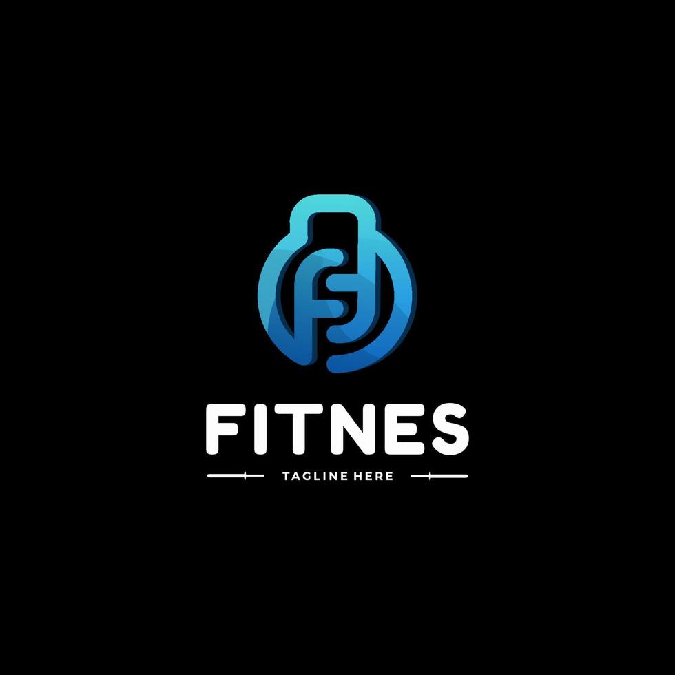 Vector Logo Illustration Fitness Gradient Colorful Style.