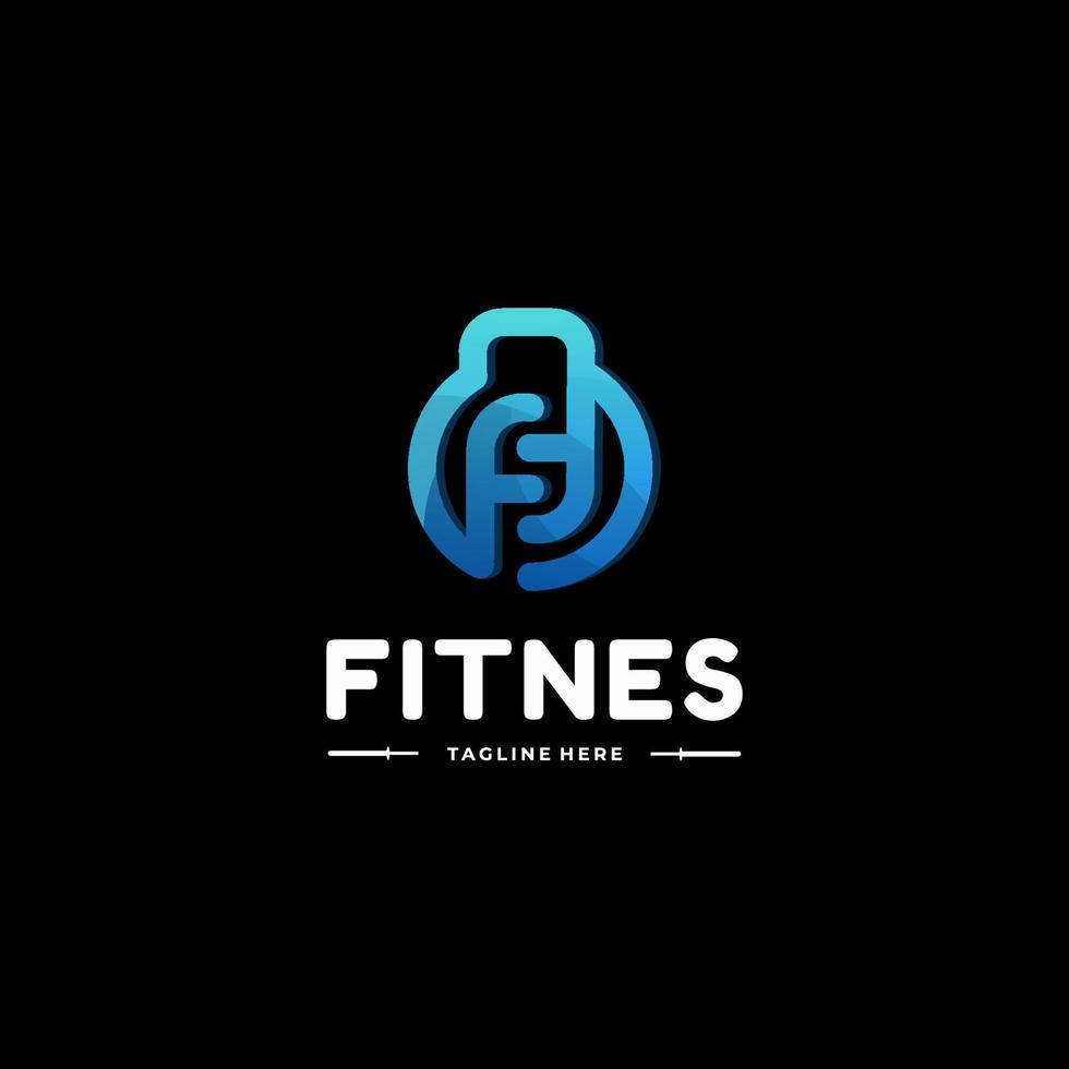 ilustración del logotipo vectorial estilo colorido degradado de fitness. vector