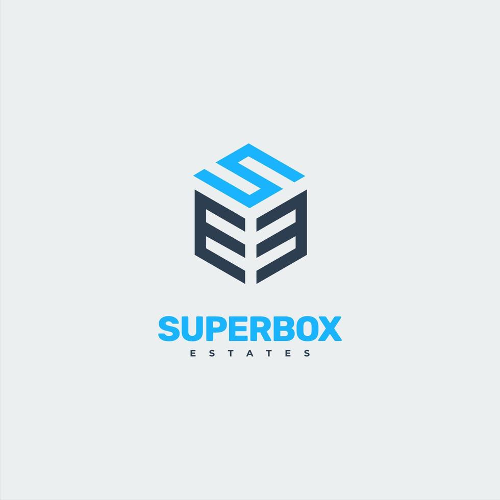 super caja de logotipo vectorial vector