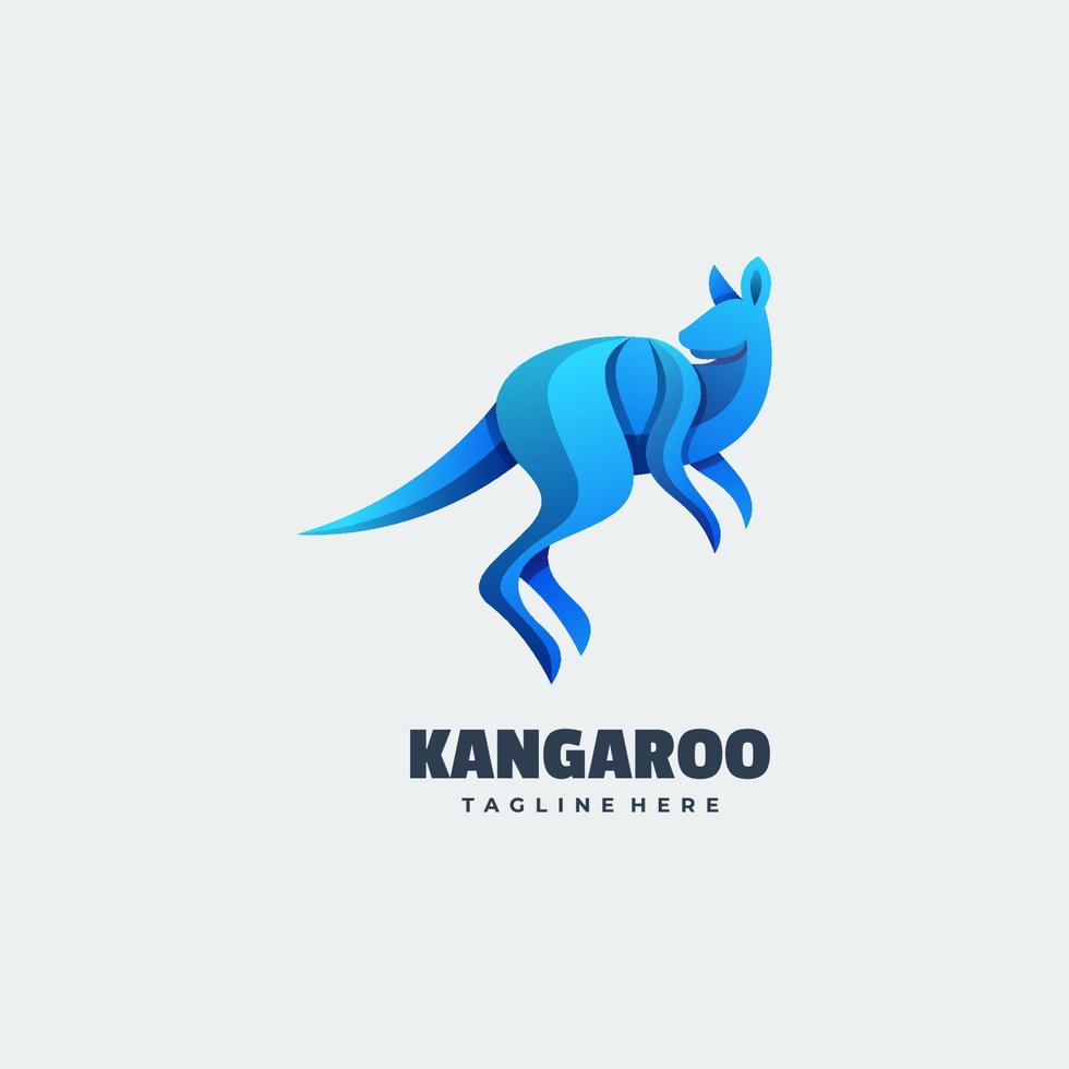 ilustración del logotipo vectorial estilo colorido degradado de canguro. vector