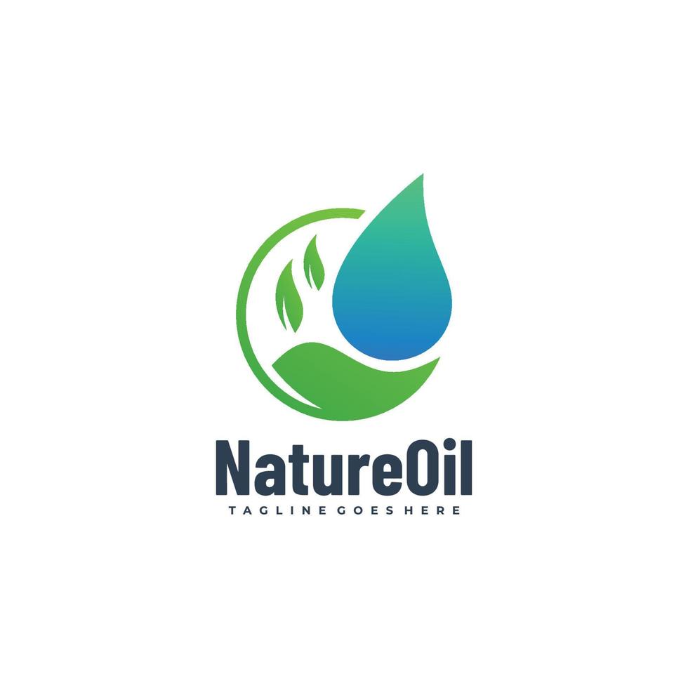 Vector Logo Illustration Nature Oil Gradient Colorful Style.