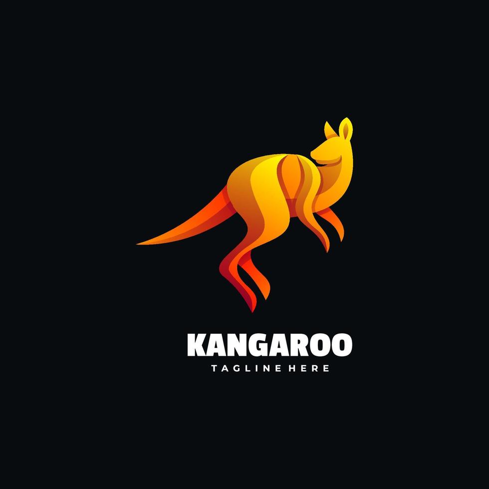 ilustración del logotipo vectorial estilo colorido degradado de canguro. vector