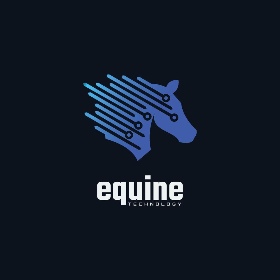 Vector Logo Illustration Equine Gradient Colorful Style.