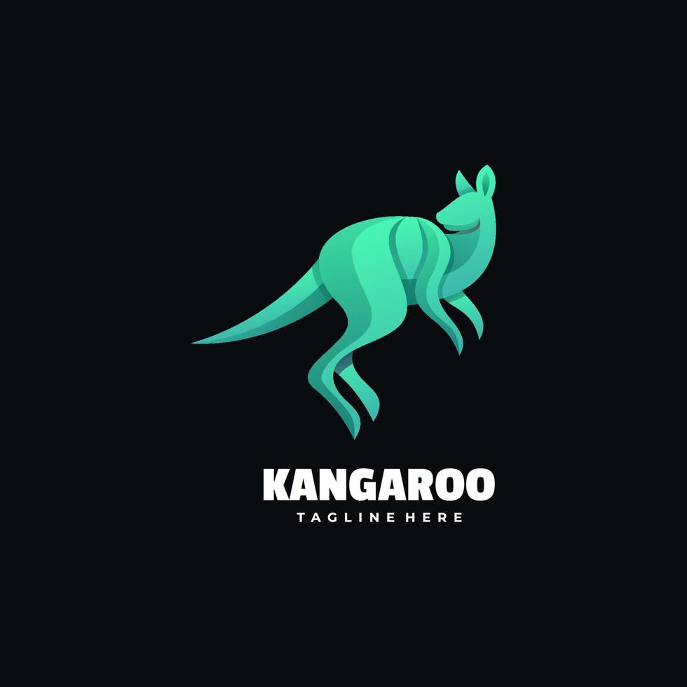 ilustración del logotipo vectorial estilo colorido degradado de canguro. vector