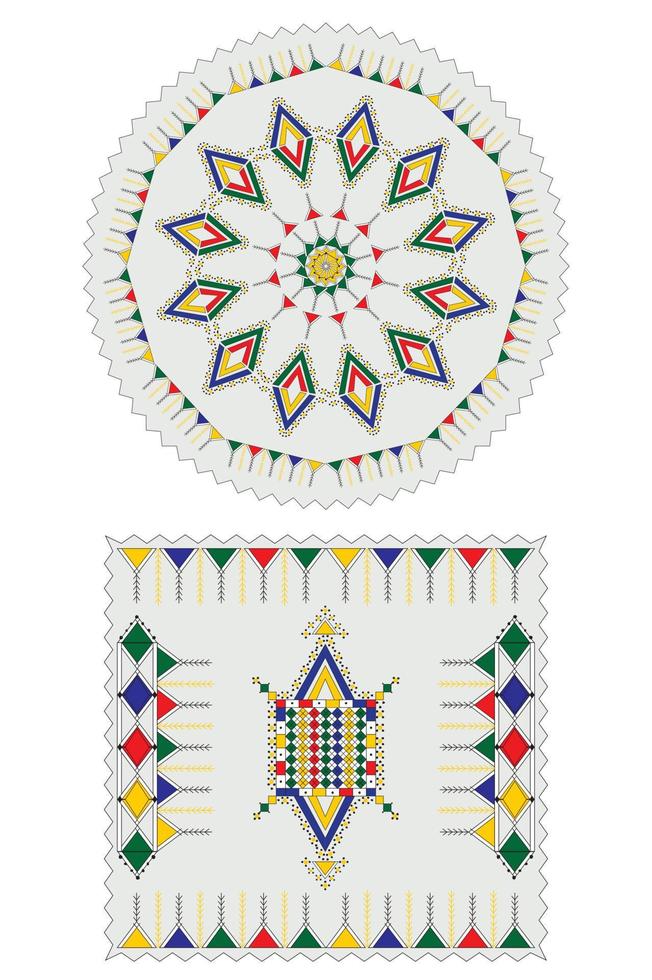 Moroccan rug. Seamless colorful pattern of traditional Berber geometric decorations vector