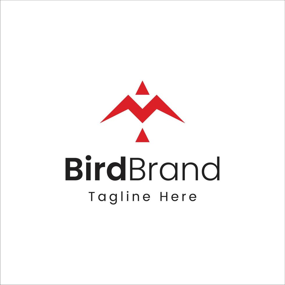 letter m bird logo vector