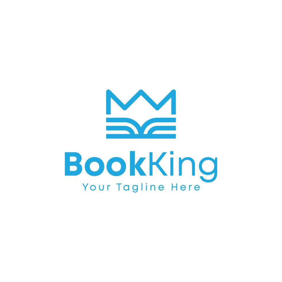 Book King Crown Logo Vector