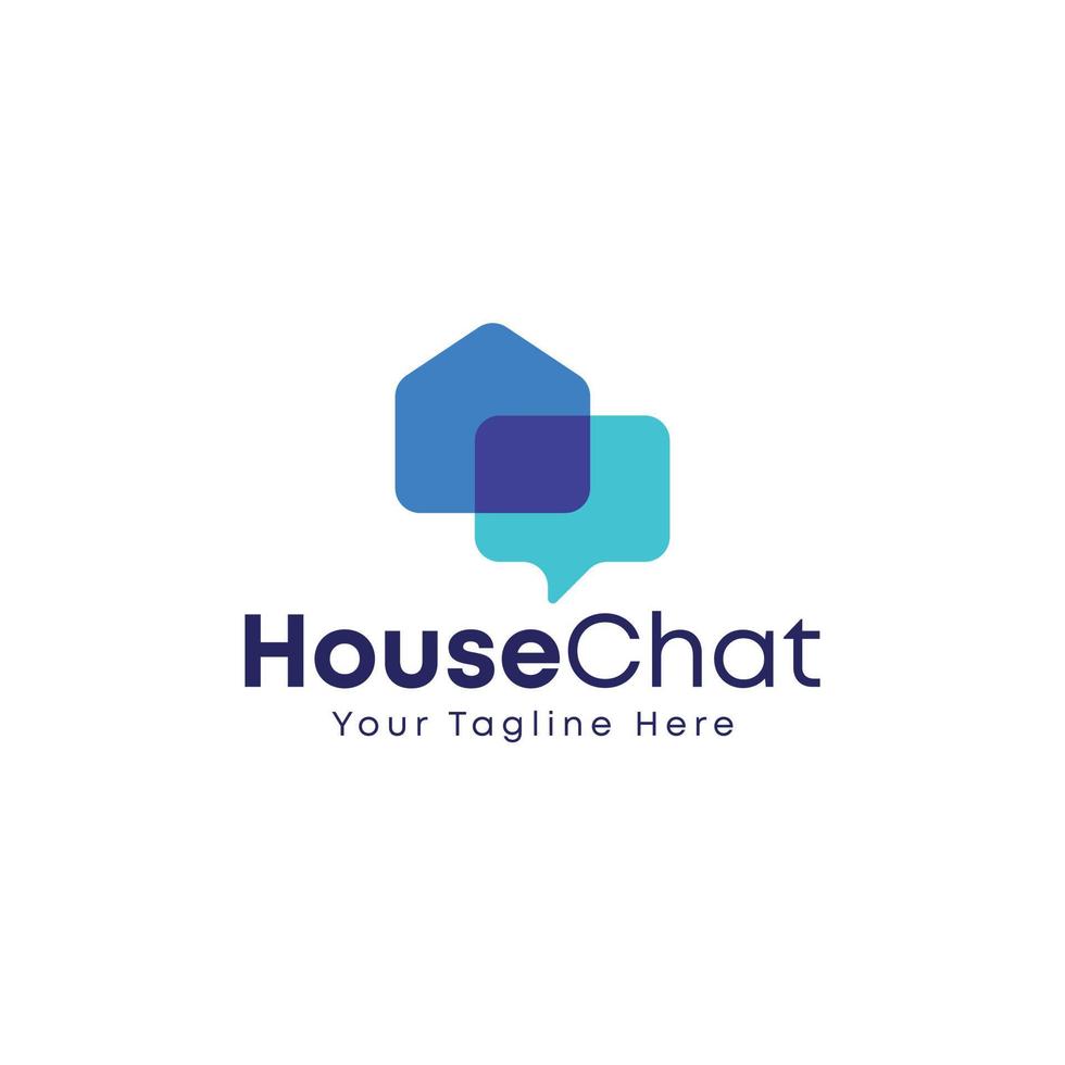 house chat logo vector