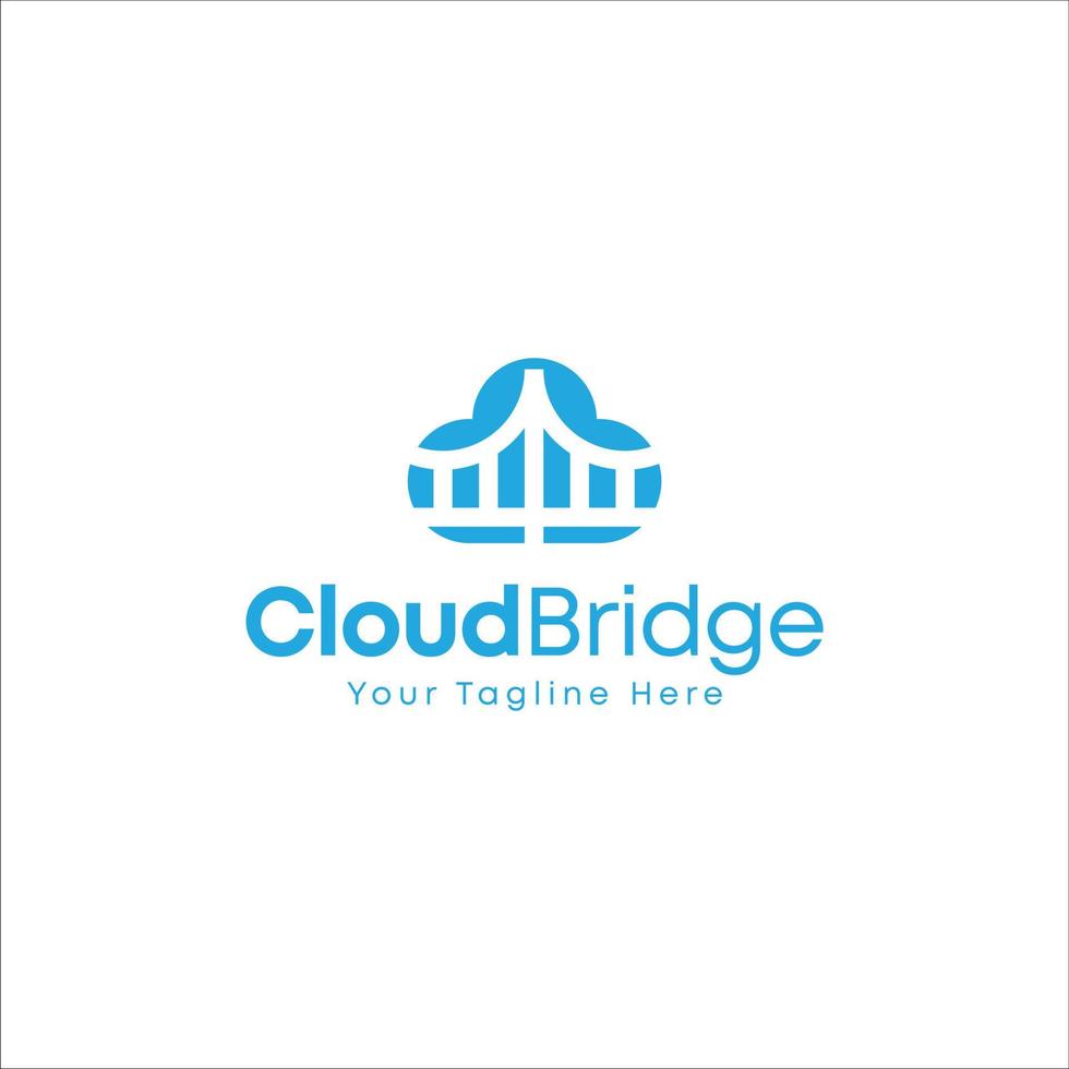 cloud bridge logo vector