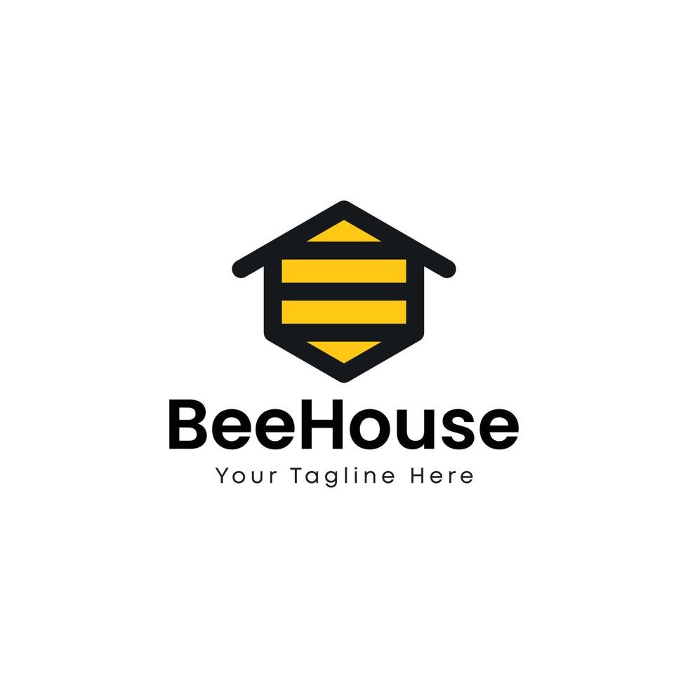 bee house logo design vector